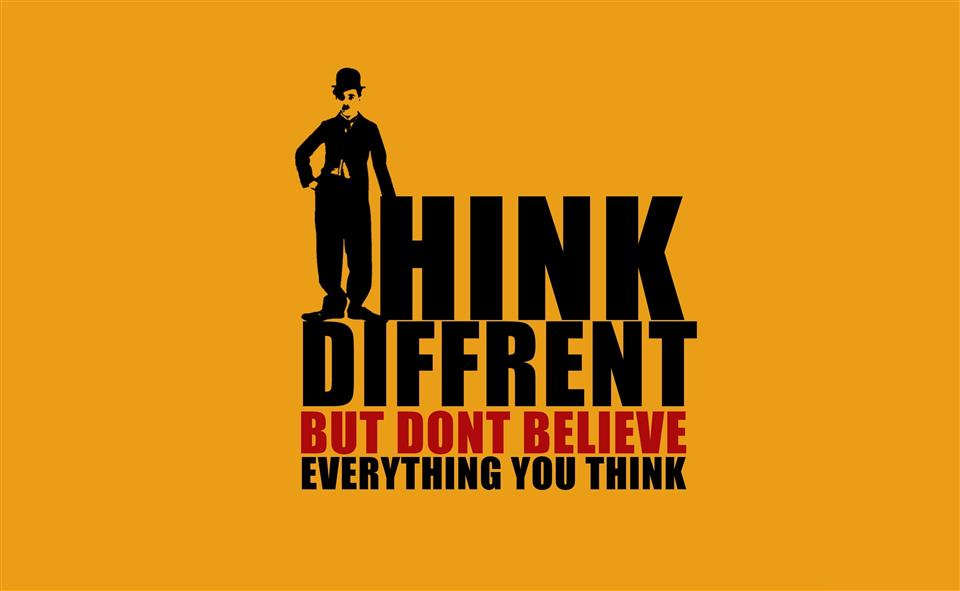 Positive Thoughts, think diffrent but dont believe everything you thing text, HD wallpaper