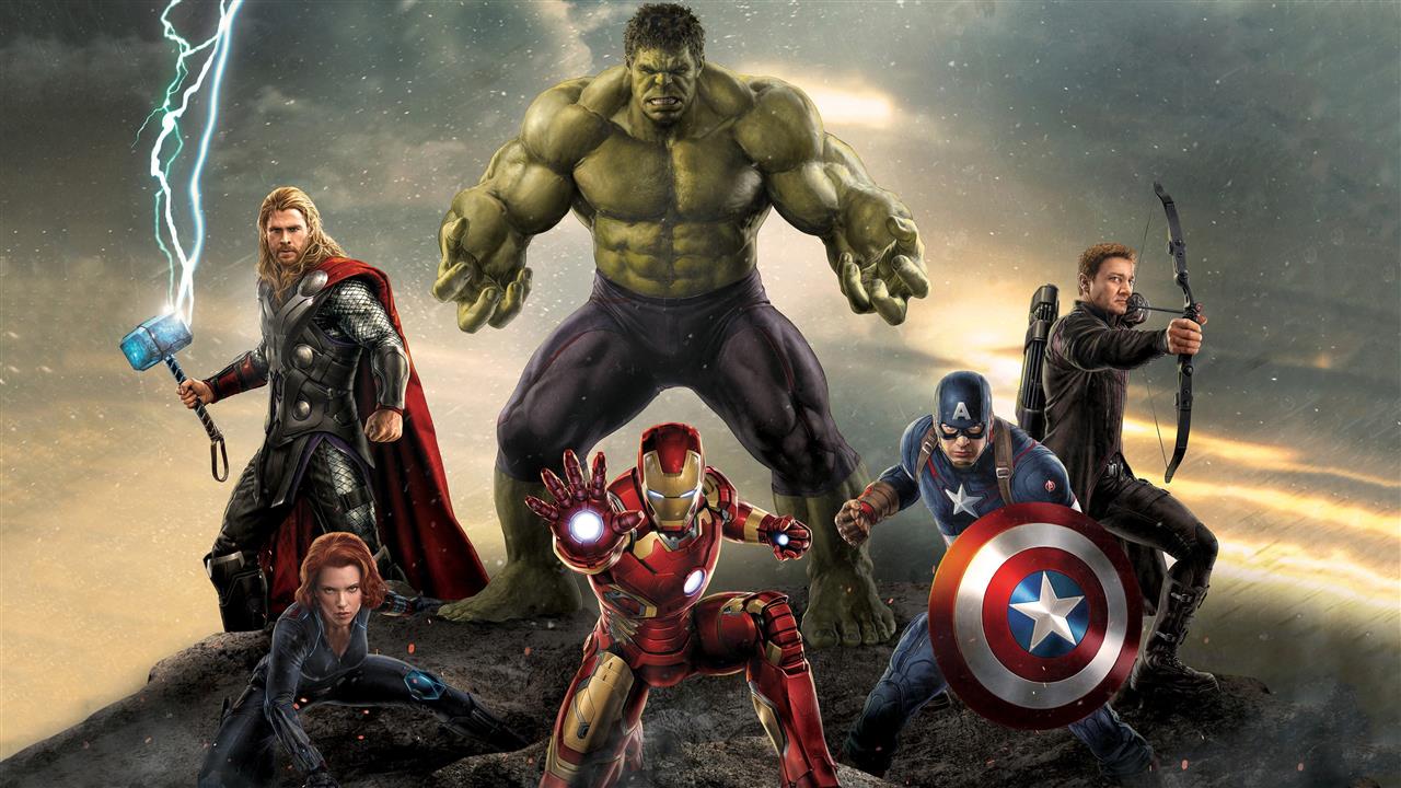 Marvel Avengers illustration, untitled, Marvel Comics, Hulk, Captain America, HD wallpaper