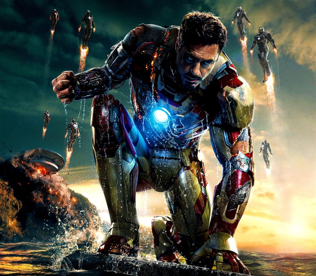 Robert Downy Jr. as Tony Stark, the explosion, superhero, iron man 3, HD wallpaper