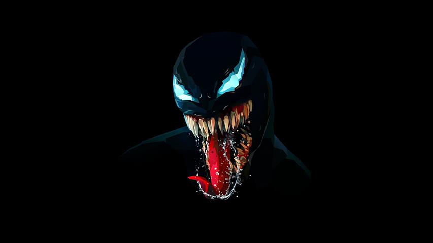 Marvel Venom wallpaper, dark, Marvel Comics, black background, HD wallpaper