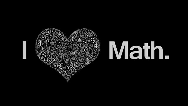 Mathematics, Hearts, Numbers, Black Background, Typography, i heart math graphic, HD wallpaper
