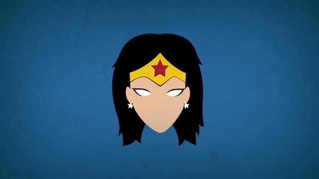 DC Comics, Wonder Woman, Blo0p, minimalism, superheroines, blue background, HD wallpaper