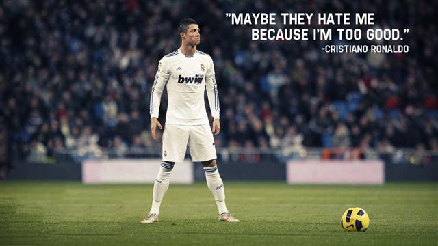 Cristiano Ronaldo with quote text overlay, Soccer, Real Madrid C.F., HD wallpaper