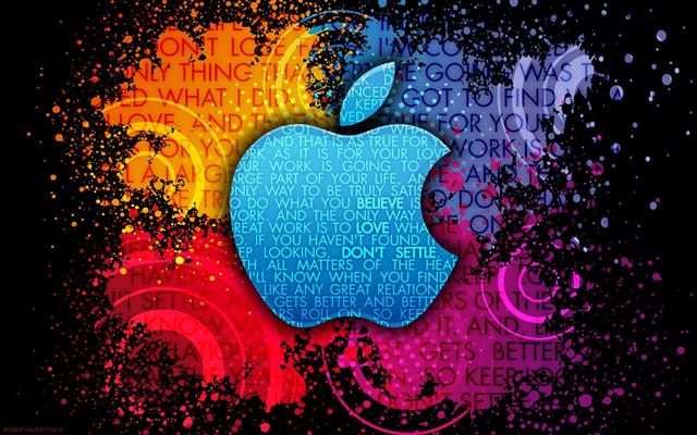 Apple Colorful background creative logo, blue, purple, and pink apple brand logo, HD wallpaper