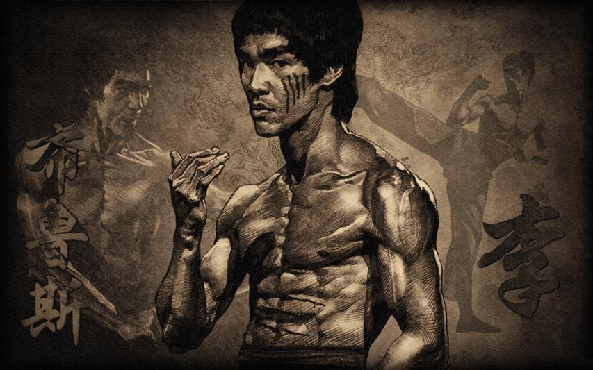 Bruce Lee clip art, actor, male, torso, stand, muscles, brucee lee, HD wallpaper