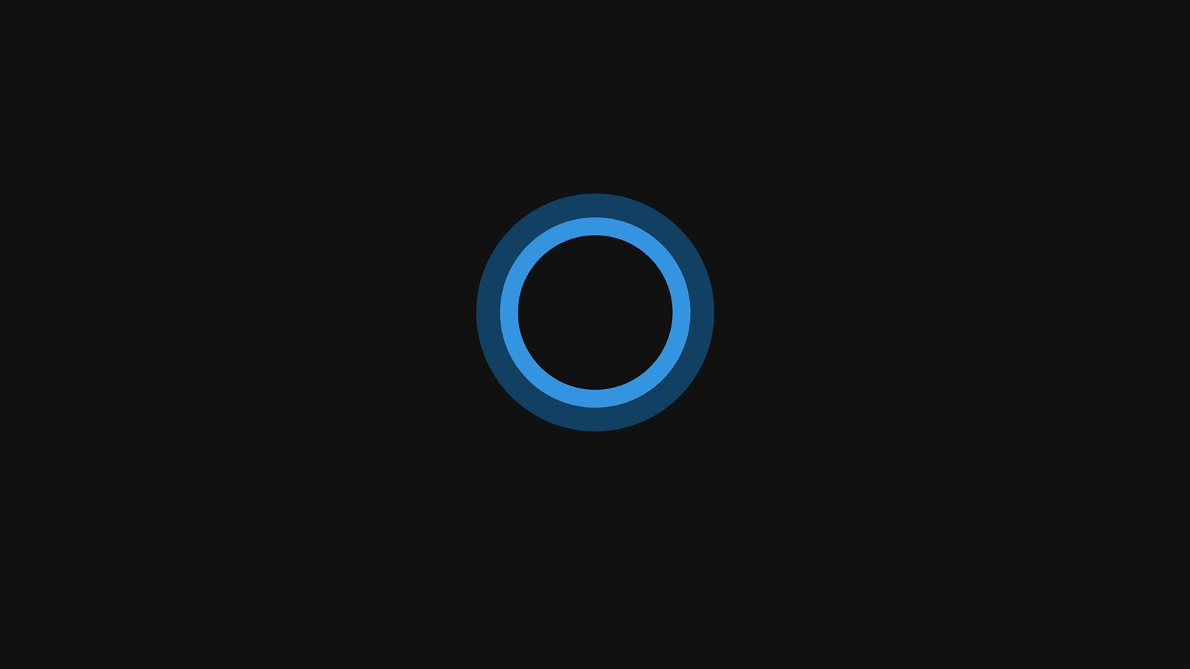 Windows 10, circle, minimalism, Cortana, HD wallpaper