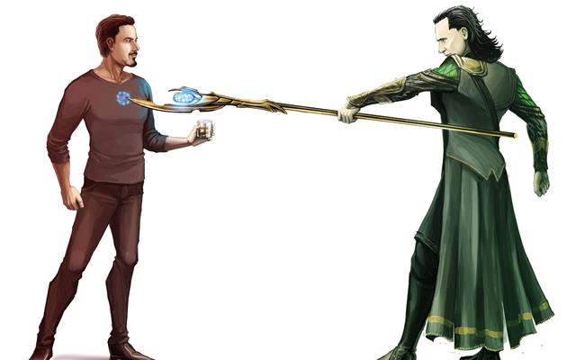 Loki and Iron Man, 2 anime characters, movies, 1920x1200, robert downey jr., HD wallpaper