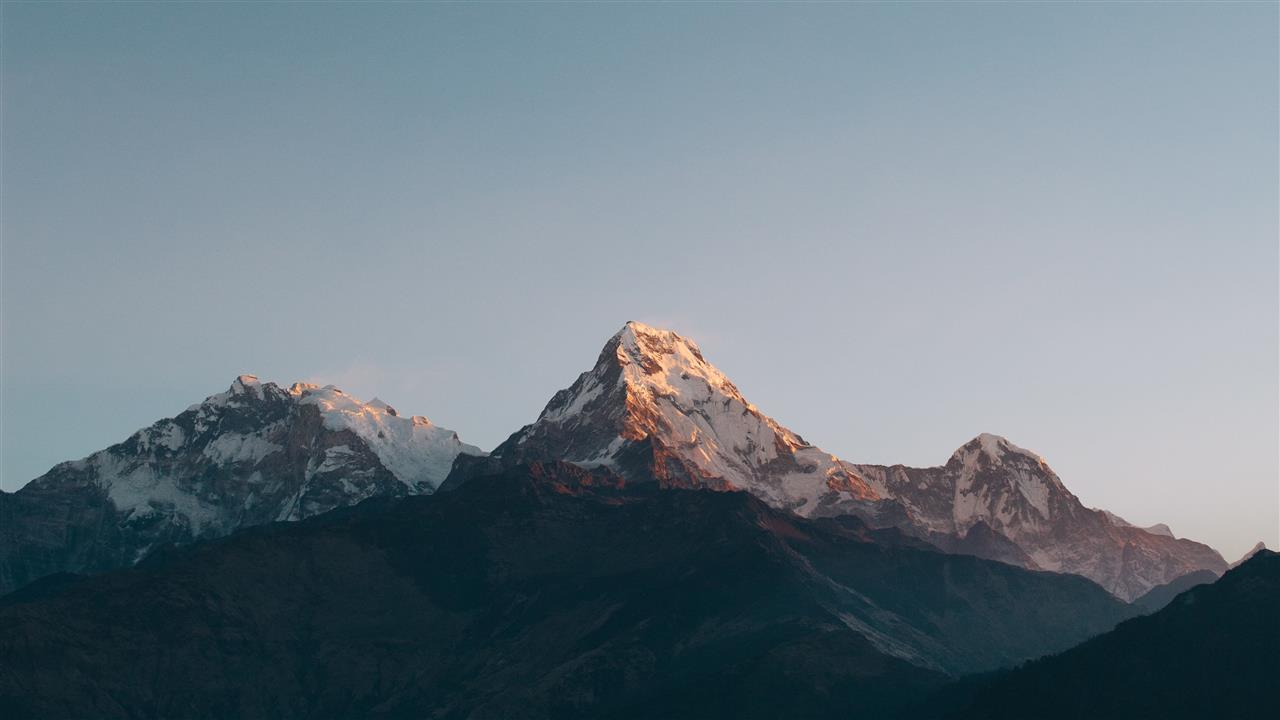 Sunrise, Annapurna Massif, Himalayas, Minimal, Mountains, 4K, HD wallpaper
