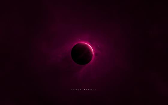 planet digital wallpaper, space, pink, candy planet, moon, astronomy, HD wallpaper