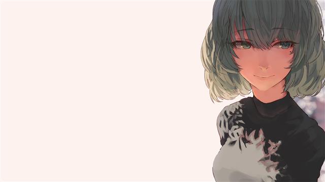 anime, manga, anime girls, simple background, minimalism, short hair, HD wallpaper