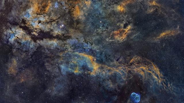 blue and yellow galaxy wallpaper, NASA, space, nebula, stars, HD wallpaper