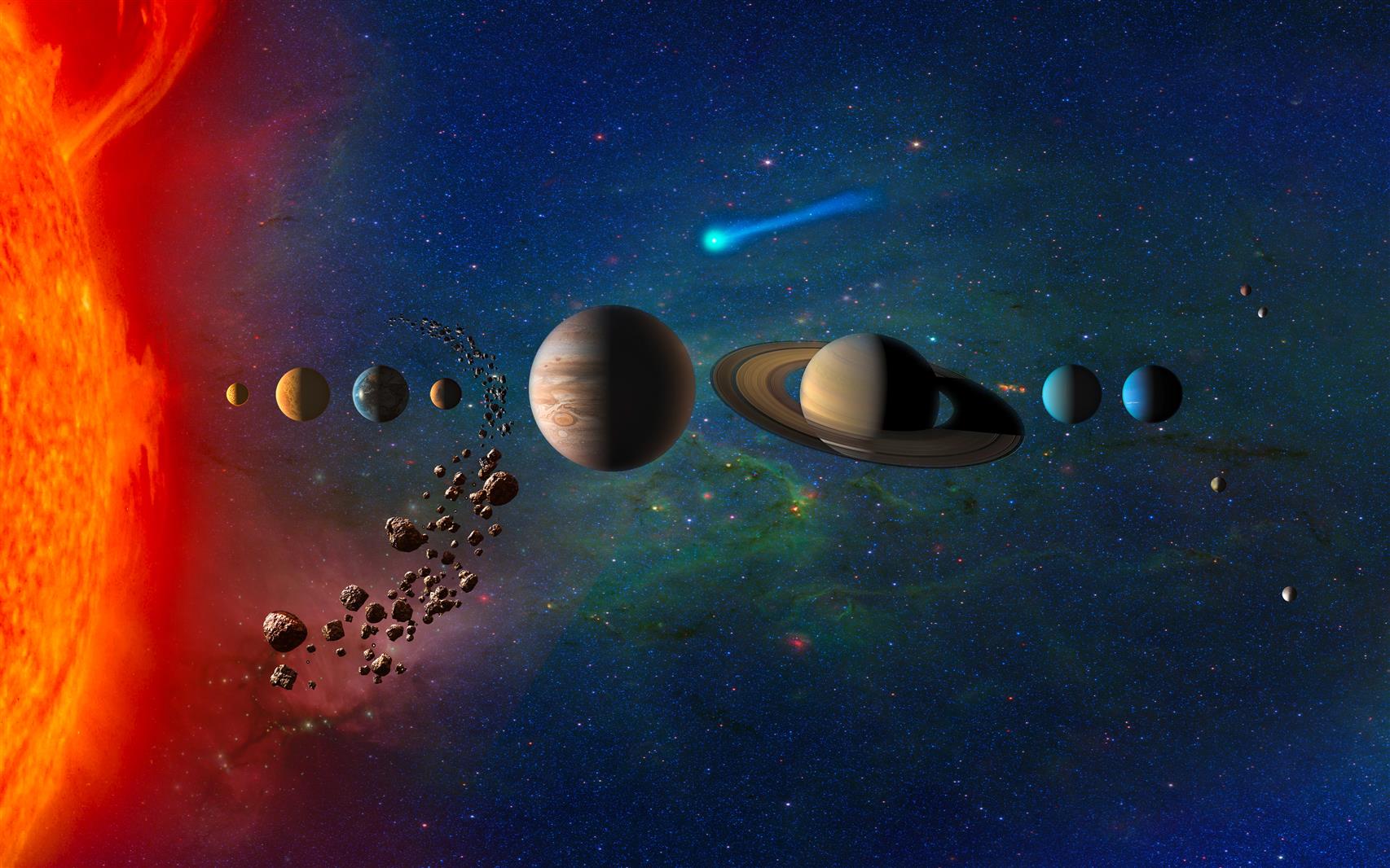 Solar System wallpaper, Planets, Orbit, Sun, TRAPPIST-1, HD, 5K, HD wallpaper