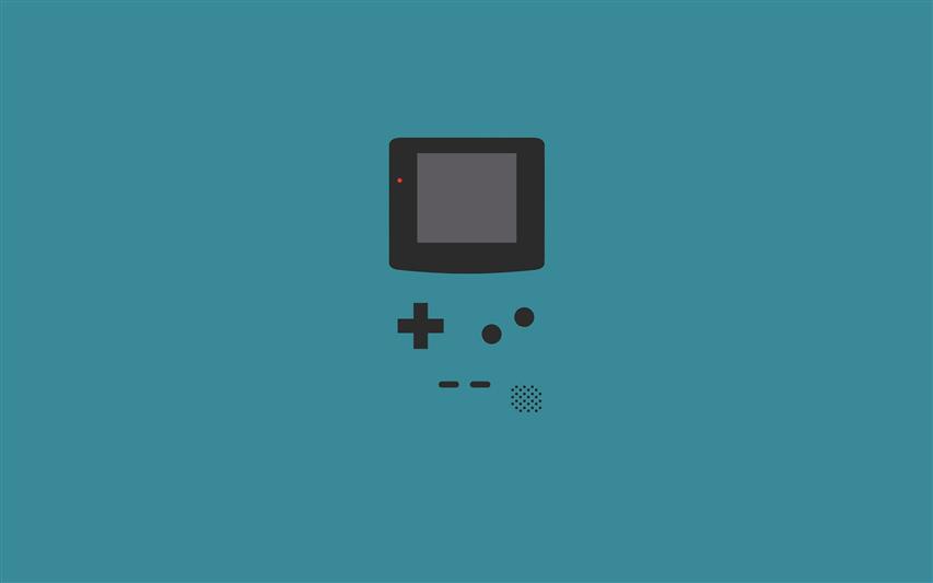 GameBoy, Minimalism, Simple Background, blue and black gameboy design, HD wallpaper