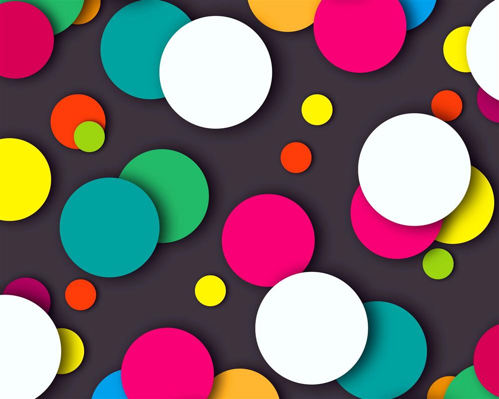 pink, white, and green polka dot wallpaper, circles, abstraction, HD wallpaper