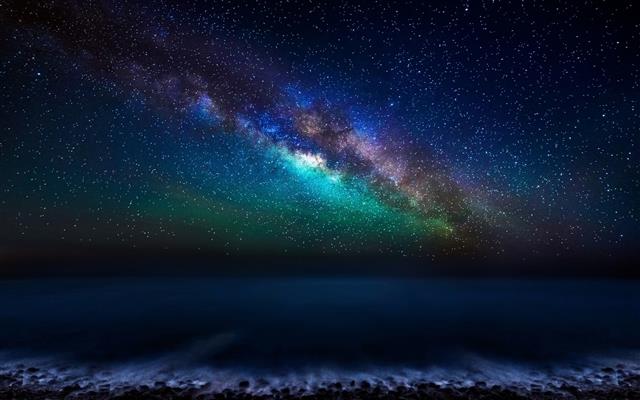 Milky Way Galaxy from the Canary Islands, ocean, sky, night, stars, HD wallpaper