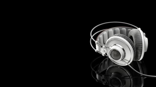 headphones, black, white, AKG, music, monochrome, technology, HD wallpaper