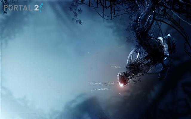 Portal 2 digital wallpaper, video games, GLaDOS, tree, nature, HD wallpaper