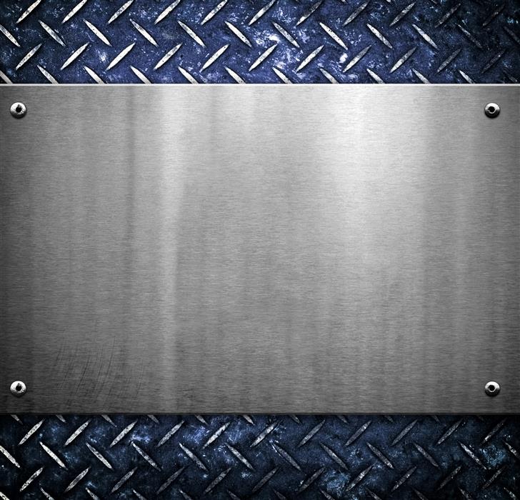 gray stainless steel plate, metal, texture, blue, background, HD wallpaper
