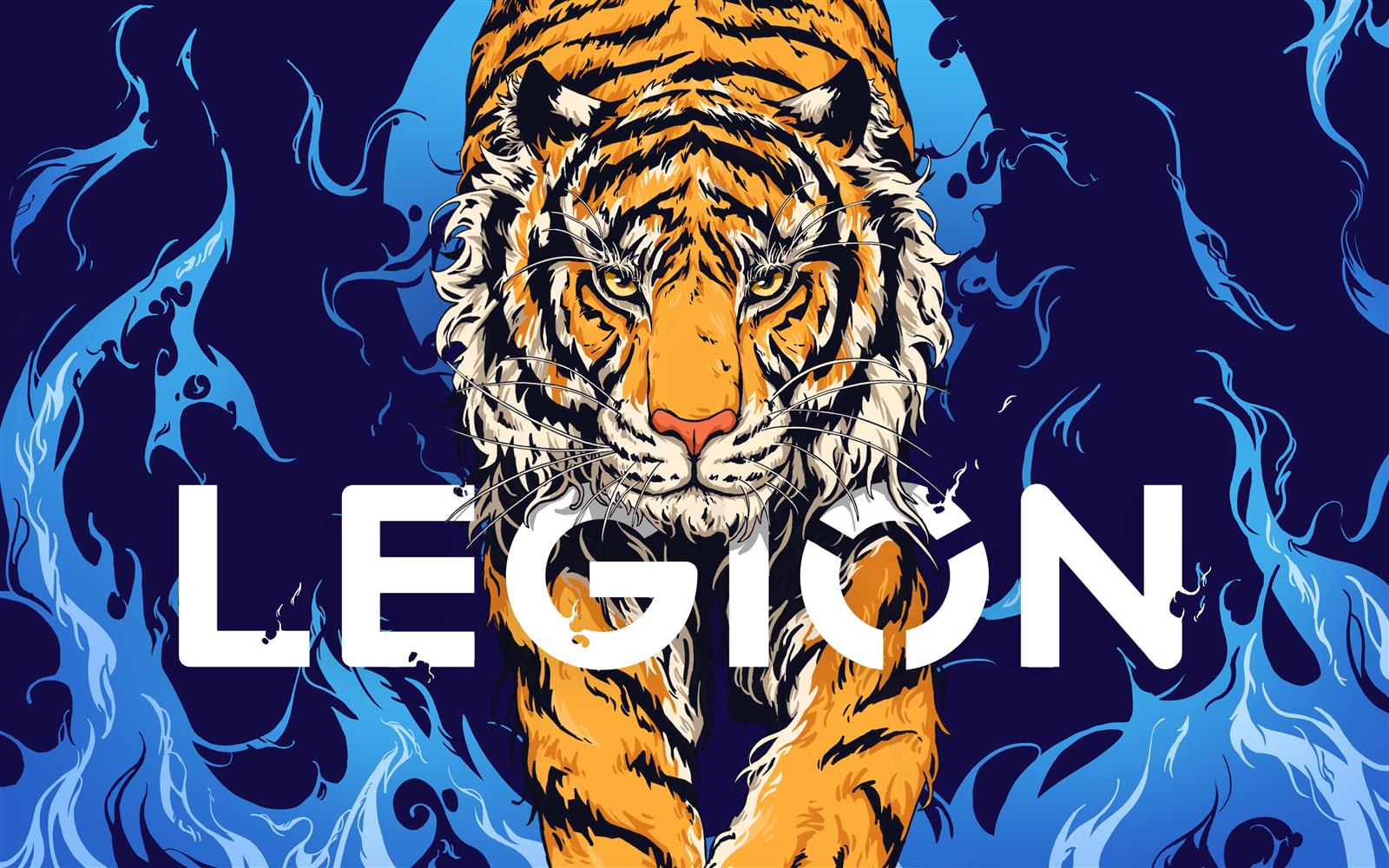 Legion, Legion 5, Lenovo, gaming laptop, tiger, artwork, HD wallpaper