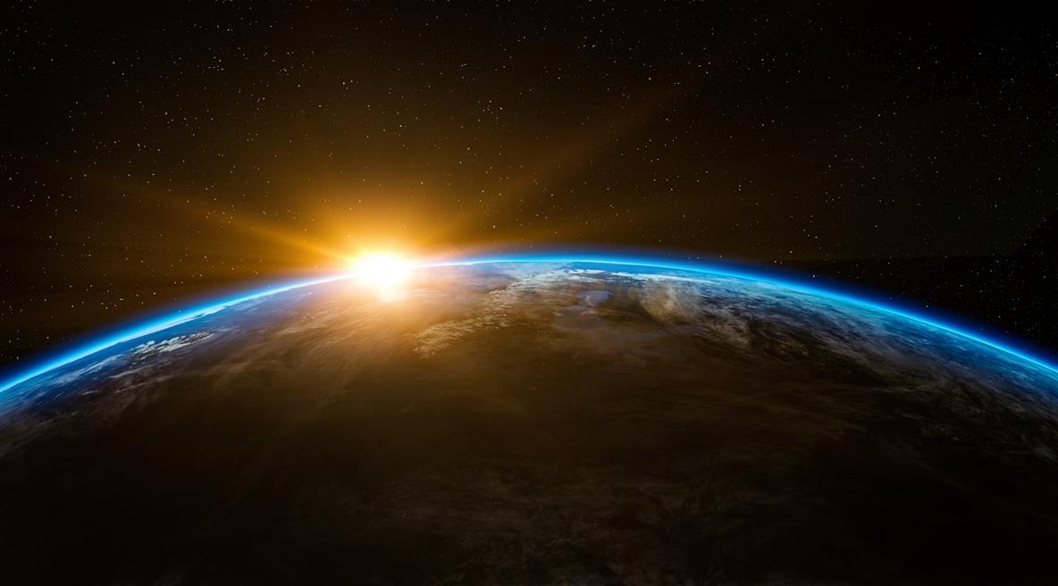 Earth Sunrise from Space, planet earth, Above, Black, Sunshine, HD wallpaper