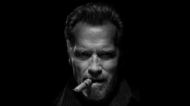 Arnold Schwarzenegger, actor, beard, monochrome, face portrait, HD wallpaper