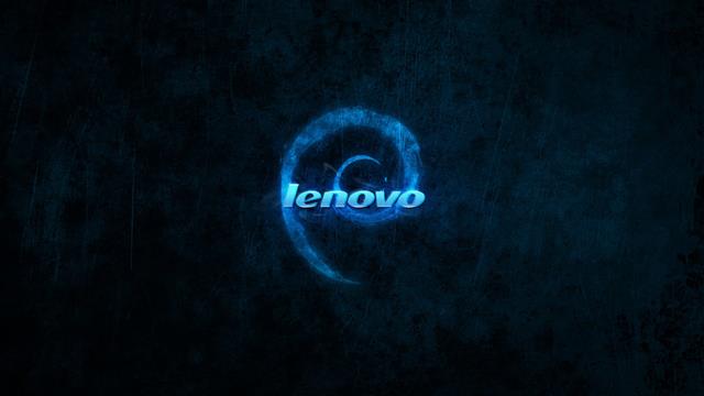 Lenovo logo, dark, Debian, blue, communication, text, indoors, HD wallpaper