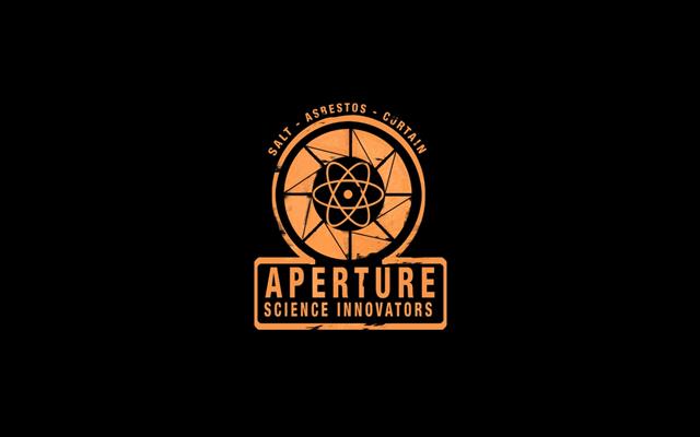 Aperture Portal Black HD, black and yellow aperture science innovators logo, HD wallpaper