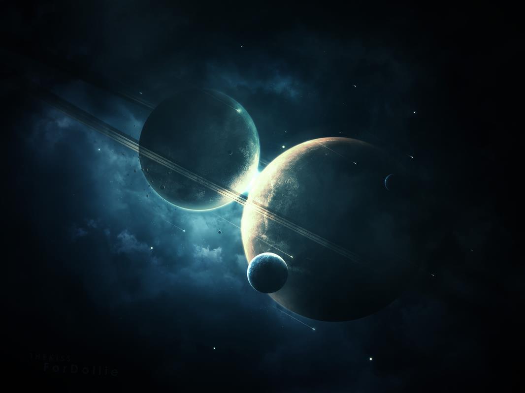 brown solar system, planet, planet crash, Moon, clouds, space, HD wallpaper