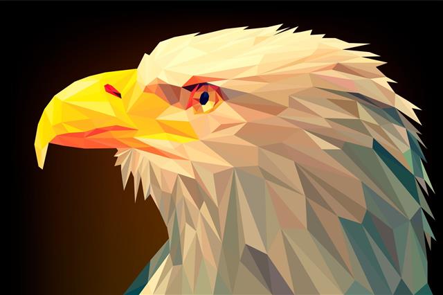 Abstract, Facets, Bird, Digital Art, Eagle, Low Poly, Polygon, HD wallpaper