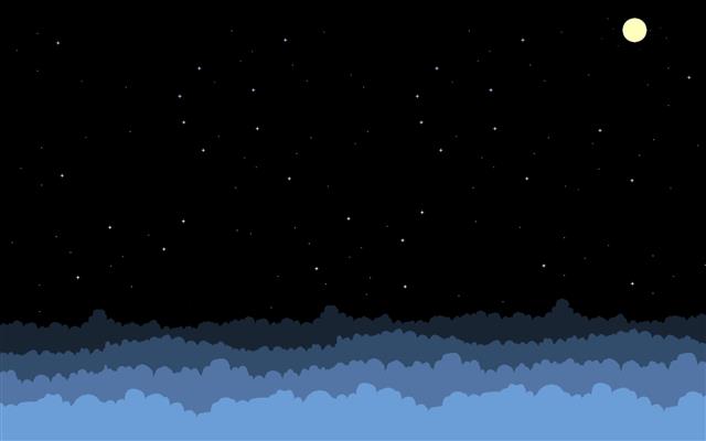 galaxy and moon illustration, pixel art, stars, clouds, sky, no people, HD wallpaper