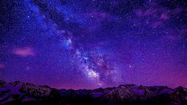 sky, purple, atmosphere, galaxy, night, starry night, starry sky, HD wallpaper