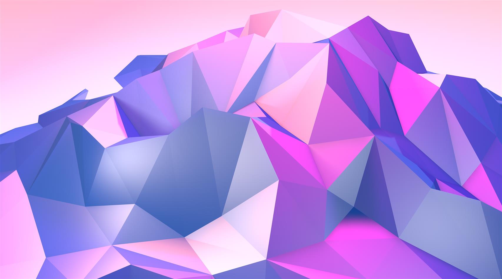 Low Poly Mountain, purple and pink illustration, Artistic, Abstract, HD wallpaper