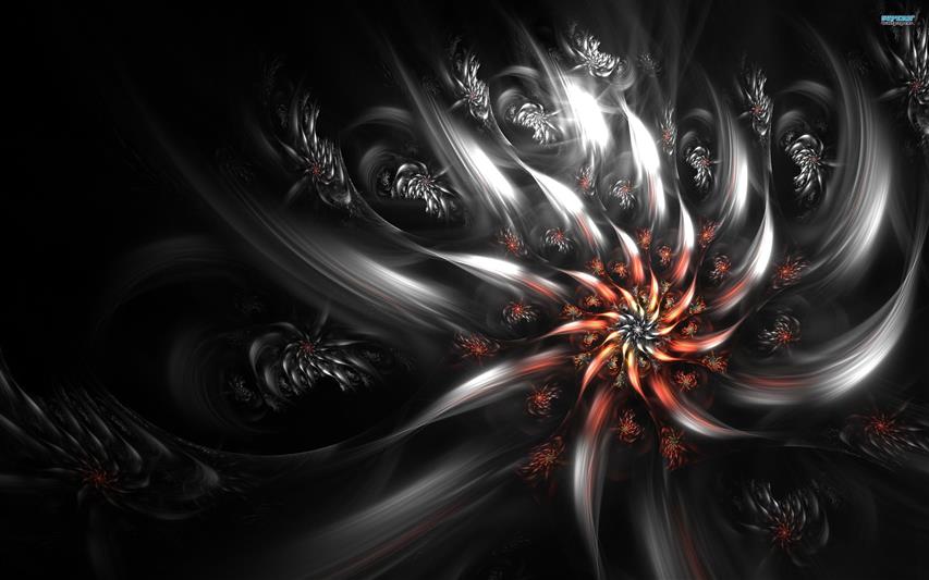 Silver Flower Abstract, 3d and cg, fantasy, 3d and abstract, HD wallpaper