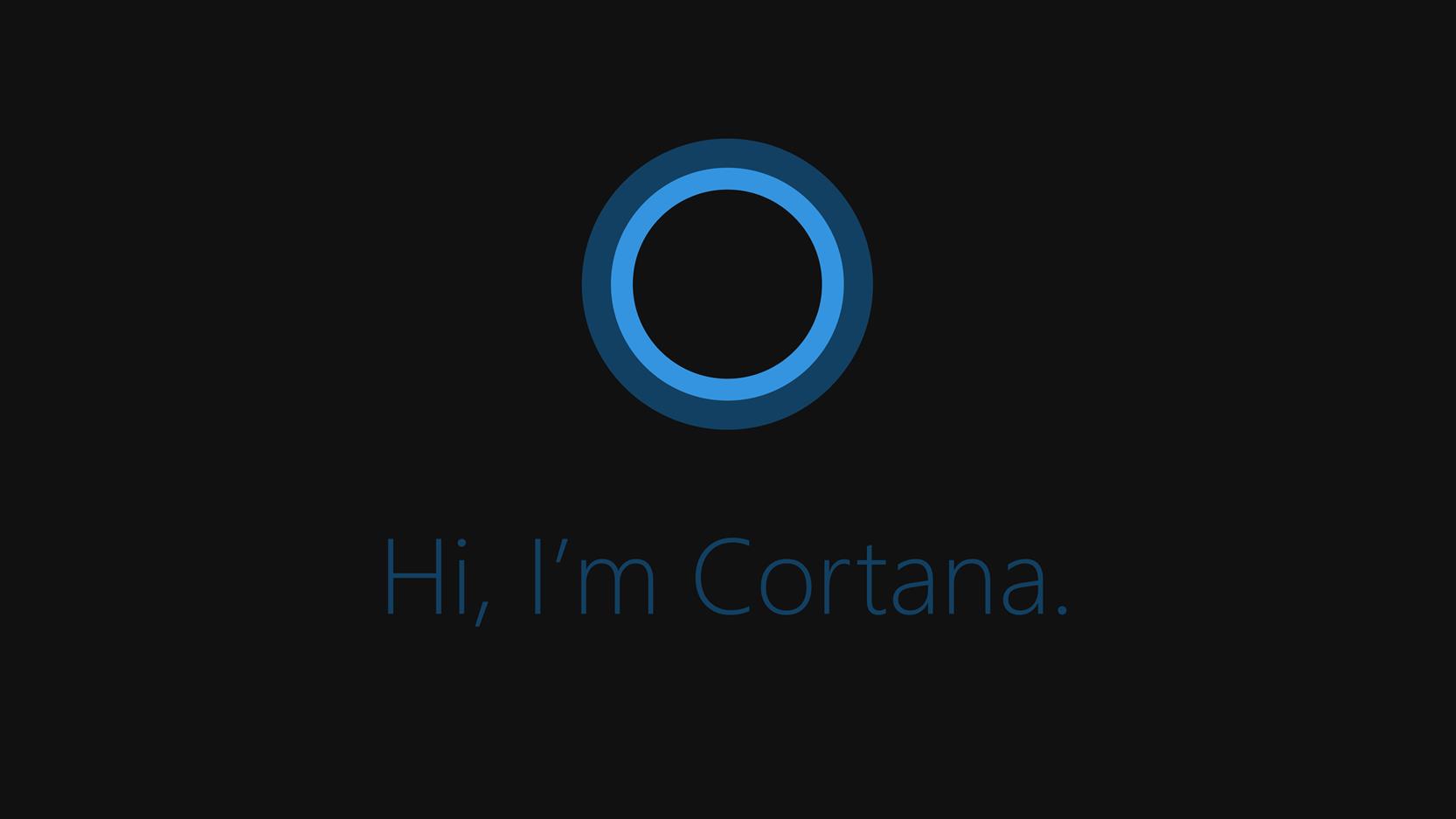 Cortana, Windows 10, minimalism, text, black background, illuminated, HD wallpaper