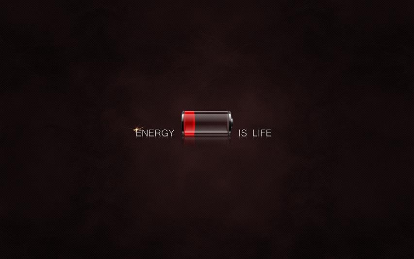Energy is life illustration, low battery, quote, minimalism, indoors, HD wallpaper