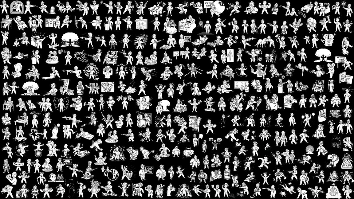 white and black abstract illustration, Fallout, Vault Boy, video games, HD wallpaper