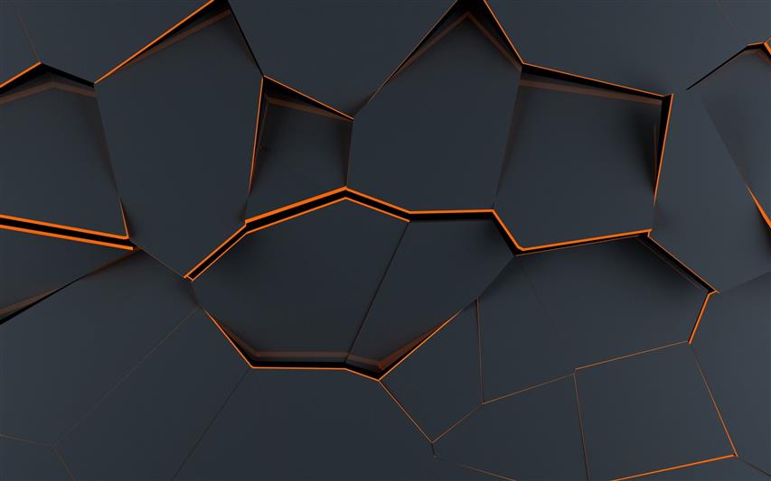 black digital wallpaper, polygon art, abstract, material style, HD wallpaper