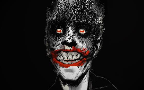 Joker illustration, Batman, comic art, black background, studio shot, HD wallpaper