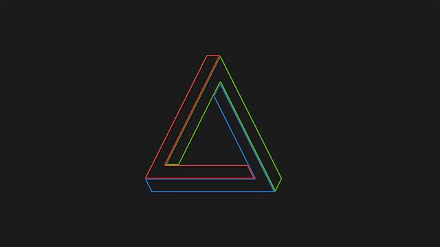Palace brand logo, Penrose triangle, triangle shape, black background, HD wallpaper