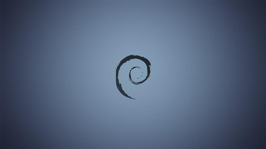 black round wallpaper, Linux, Debian, copy space, no people, blue, HD wallpaper