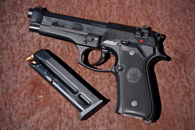 black semi-automatic pistol, gun, weapons, Beretta, self-loading, HD wallpaper