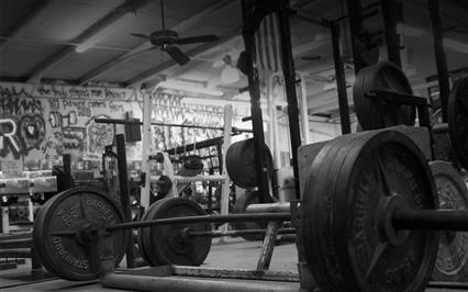 black barbell, working out, exercise, gyms, wheel, transportation, HD wallpaper