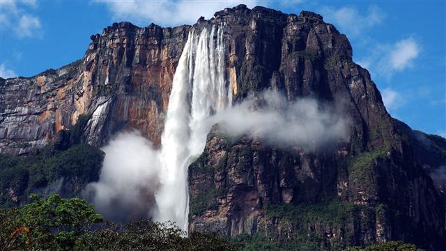 waterfalls on cliff, Angel Falls, Venezuela, nature, landscape, HD wallpaper