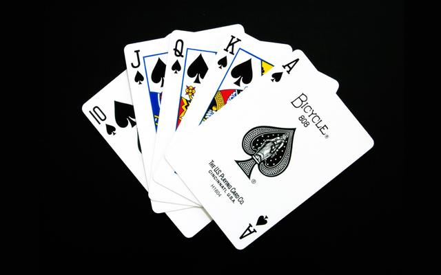 poker cards, the suit, a Royal flush, backgrounds, gambling, black Background, HD wallpaper